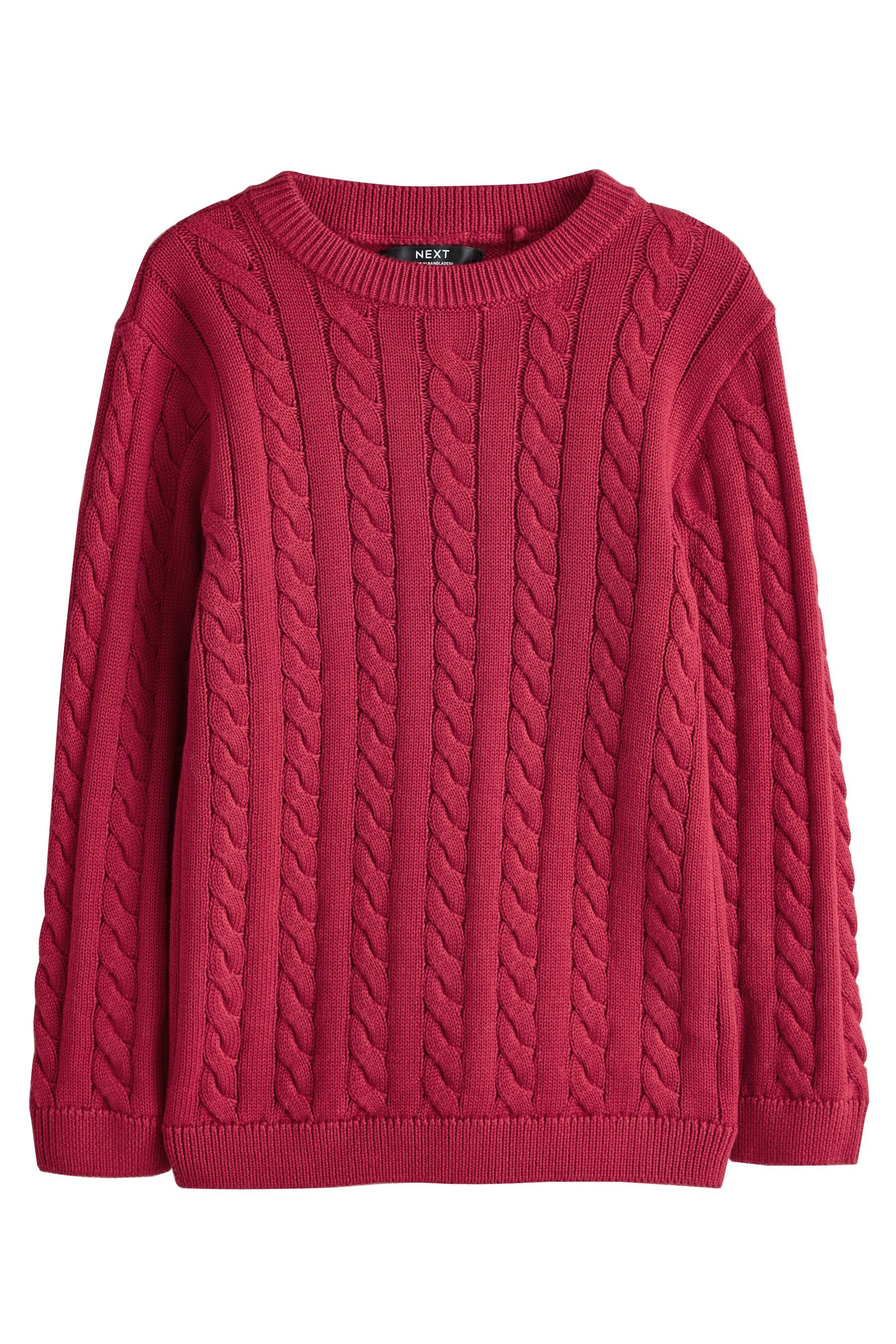 Next Rundhalspullover Zopfmusterpullover aus 100 % Baumwolle (1-tlg)