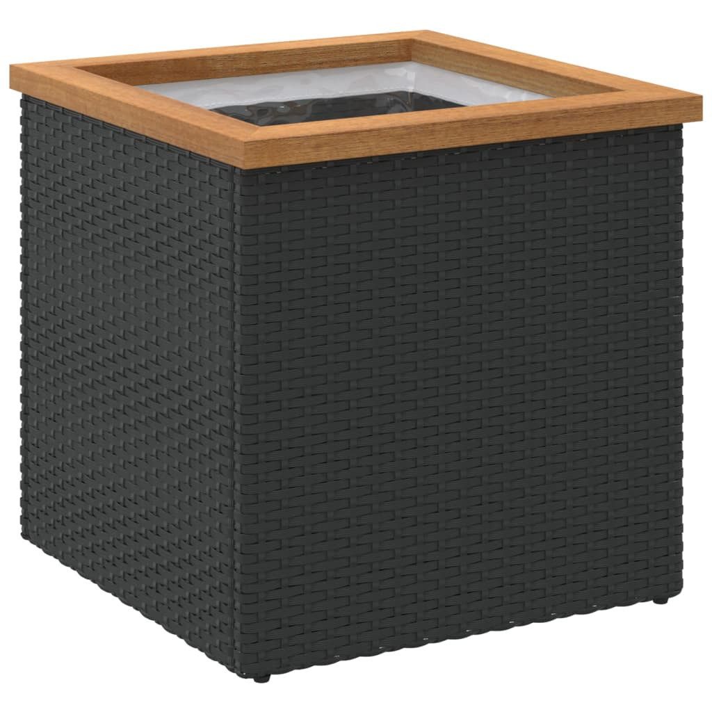 vidaXL Blumentopf Pflanzkübel Schwarz 40x40x40 cm Poly Rattan (1 St)