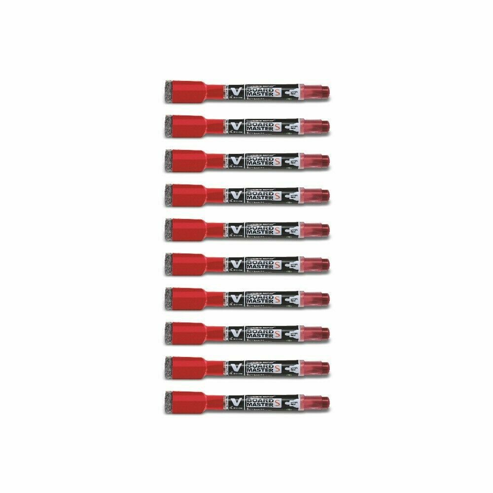 Pilot Pen Whiteboard Marker V-Board Master EF mit Wischer - 10er-Set