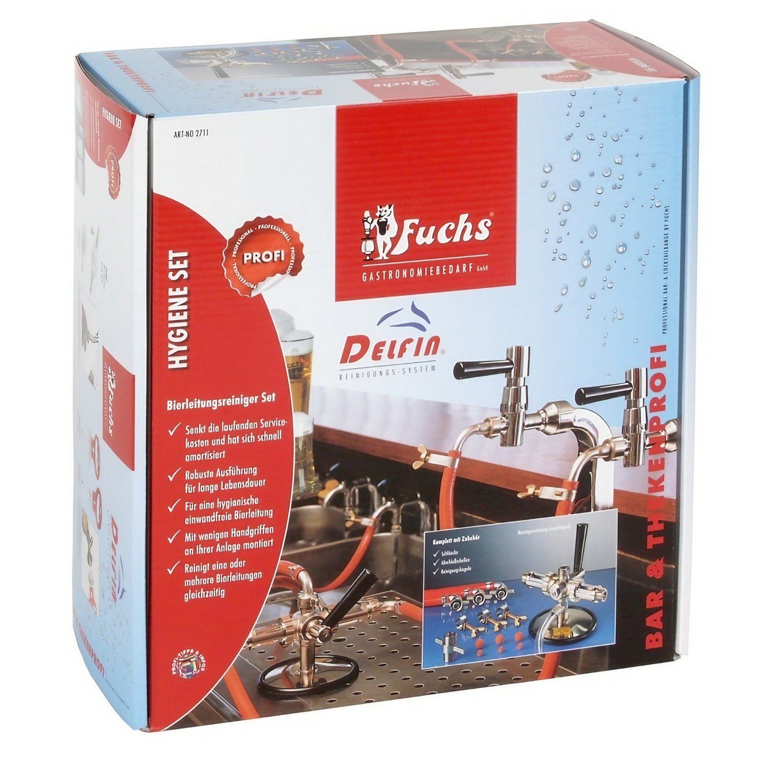 FUCHS Bierzapfanlage Reinigungsset, Bierleitungsreiniger Set - DELFIN