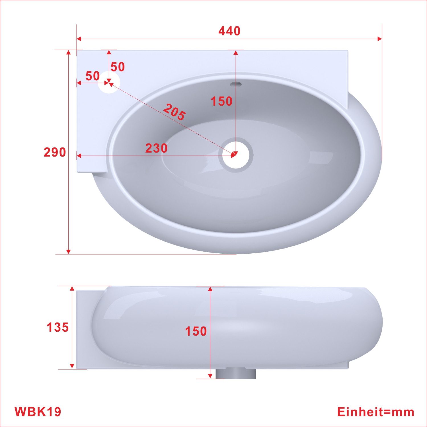 AQUABATOS Waschbecken Aufsatzwaschbecken mit/ohne Hahnloch rund günstig online kaufen