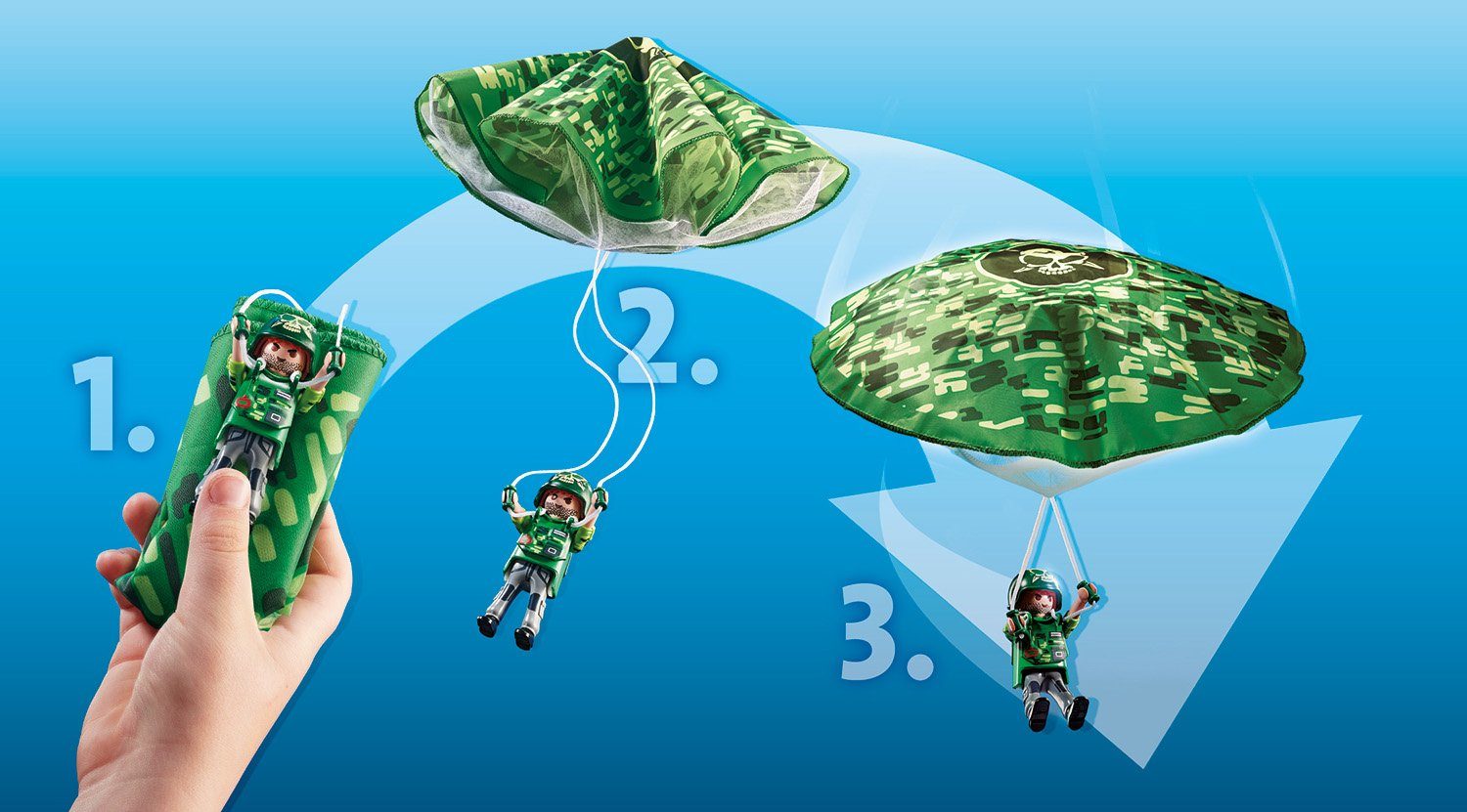 Playmobil® Polizei-Hubschrauber: Fallschirm-Verfolgung (70569), My Action Heroes Konstruktions-Spielset, (19 St), Made in Germany – Bild 5 von 5