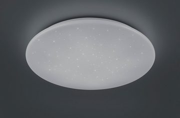 TRIO Leuchten LED Deckenleuchte Kato, LED fest integriert, Farbwechsler, Deckenlampe, weiß, Sternenlichteffekt, Fernbedienung, dimmbar