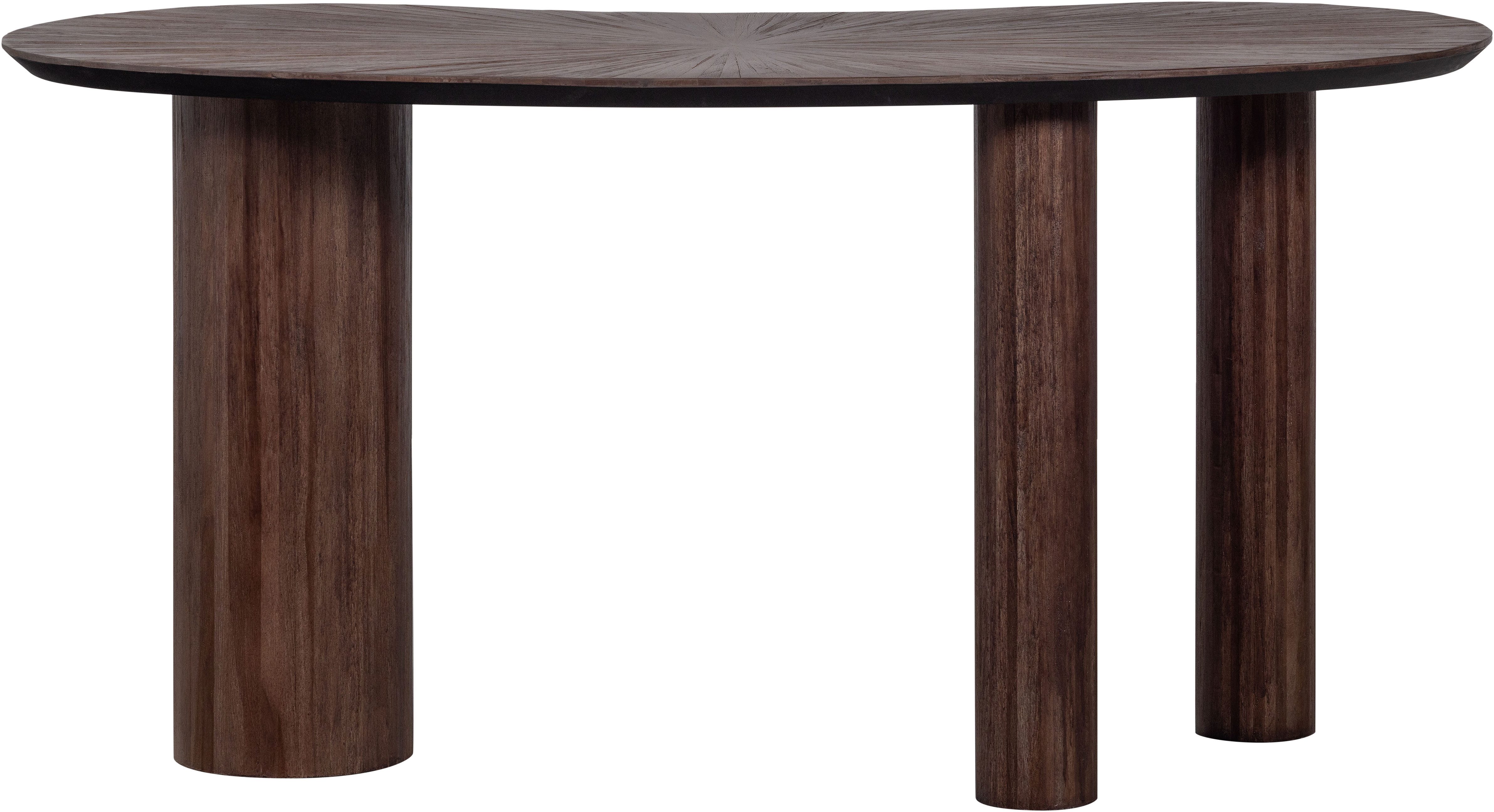 WOOOD Schreibtisch Sun aus Teakholz mit organischer Form und Standfuß 150x62x76 cm, Einfach zu montieren, sichtbare Maserung – Bild 4 von 5