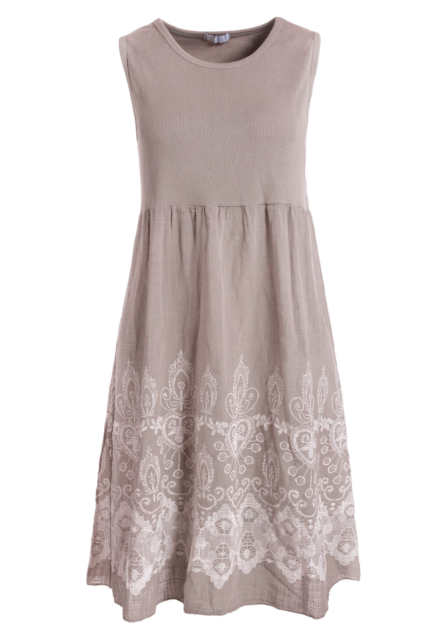 PEKIVESSA Sommerkleid Ärmelloses Trägerkleid aus Rippstrick günstig online kaufen