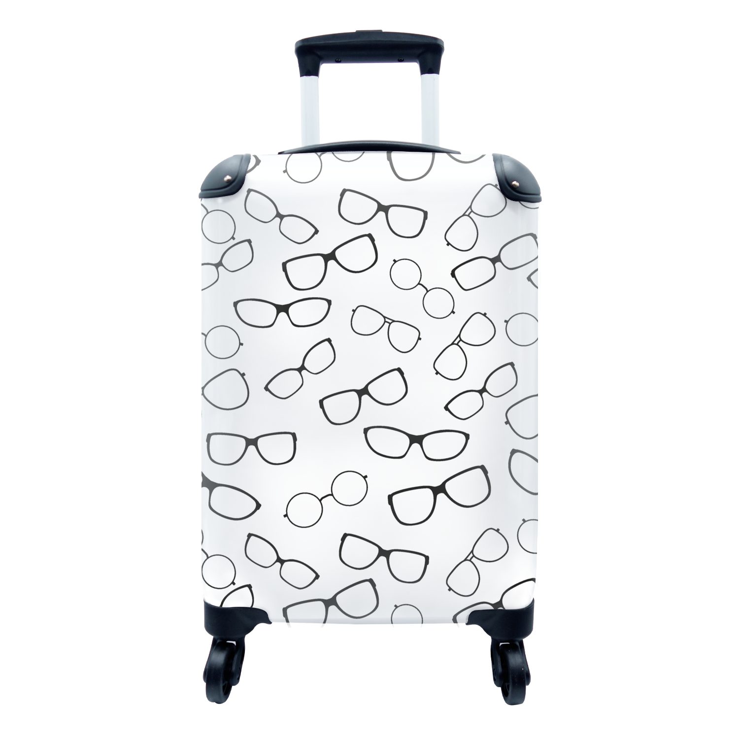 MuchoWow Handgepäckkoffer Brillen - Auswahl - Muster, 4 Rollen, Reisetasche mit rollen, Handgepäck für Ferien, Trolley, Reisekoffer