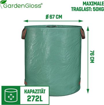 GardenGloss Gartensack Gartenabfallsäcke 272L - UV-Stabil, Wasserabweisend, Wiederverwendbar, (1-tlg)