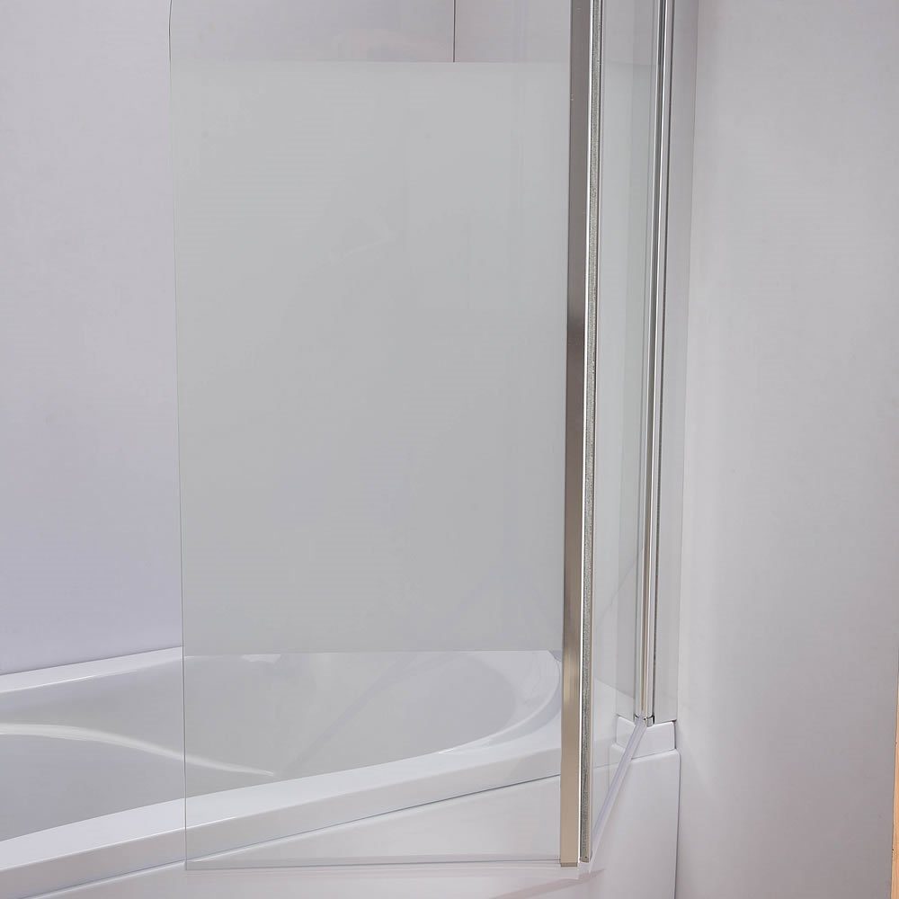 Mucola Badewannenaufsatz Glas Badewannen Milchglas Duschabtrennung Badewannenfaltwand Satiniert, Glas, (Stück, 1 tlg), Gehärtetes Glas, Resistent gegen Bakterie – Bild 5 von 5