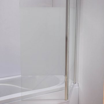 Mucola Badewannenaufsatz Glas Badewannen Milchglas Duschabtrennung Badewannenfaltwand Satiniert