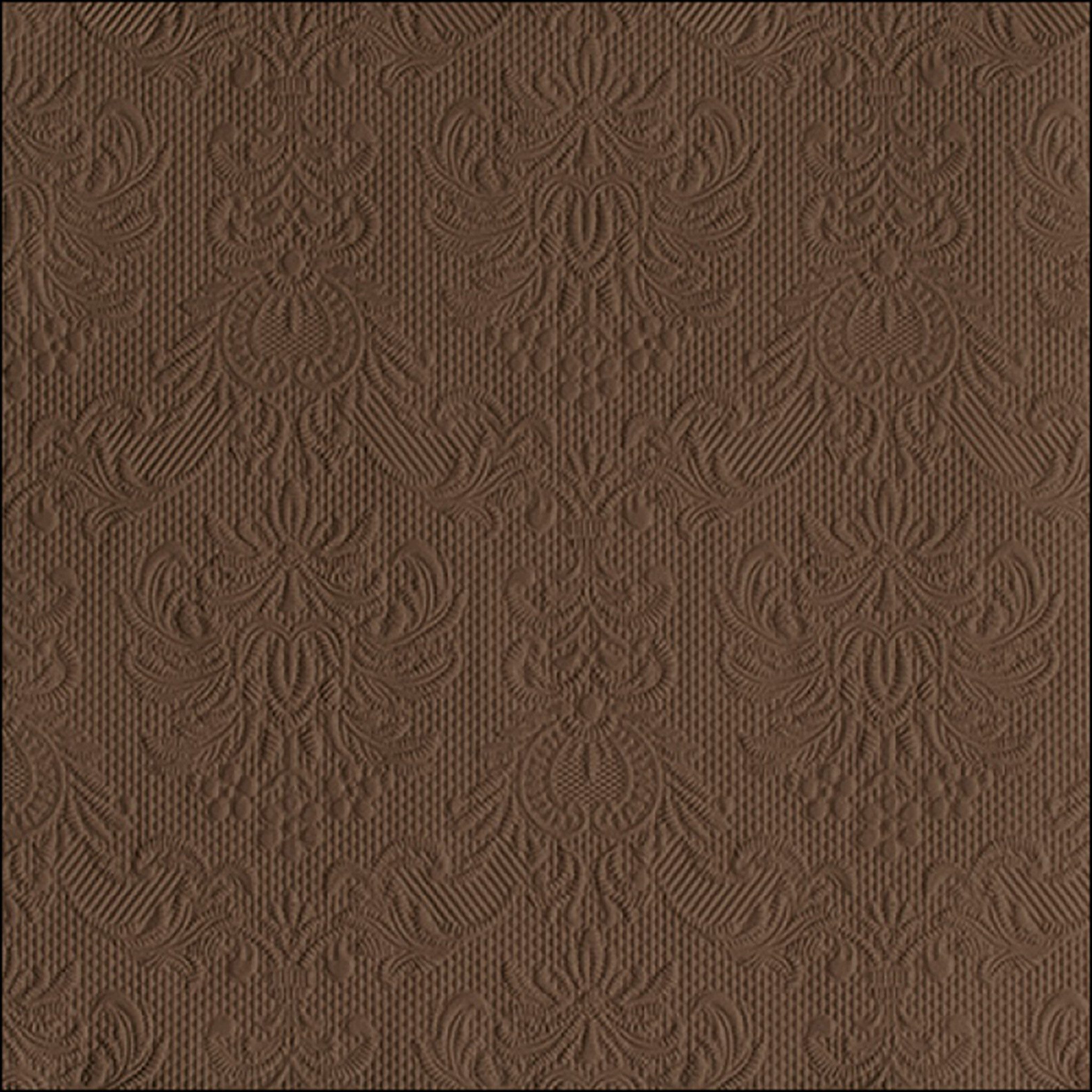 Ambiente Luxury Paper Products Papierserviette, Servietten Papier 33x33cm Elegance geprägt 15 Stück Braun