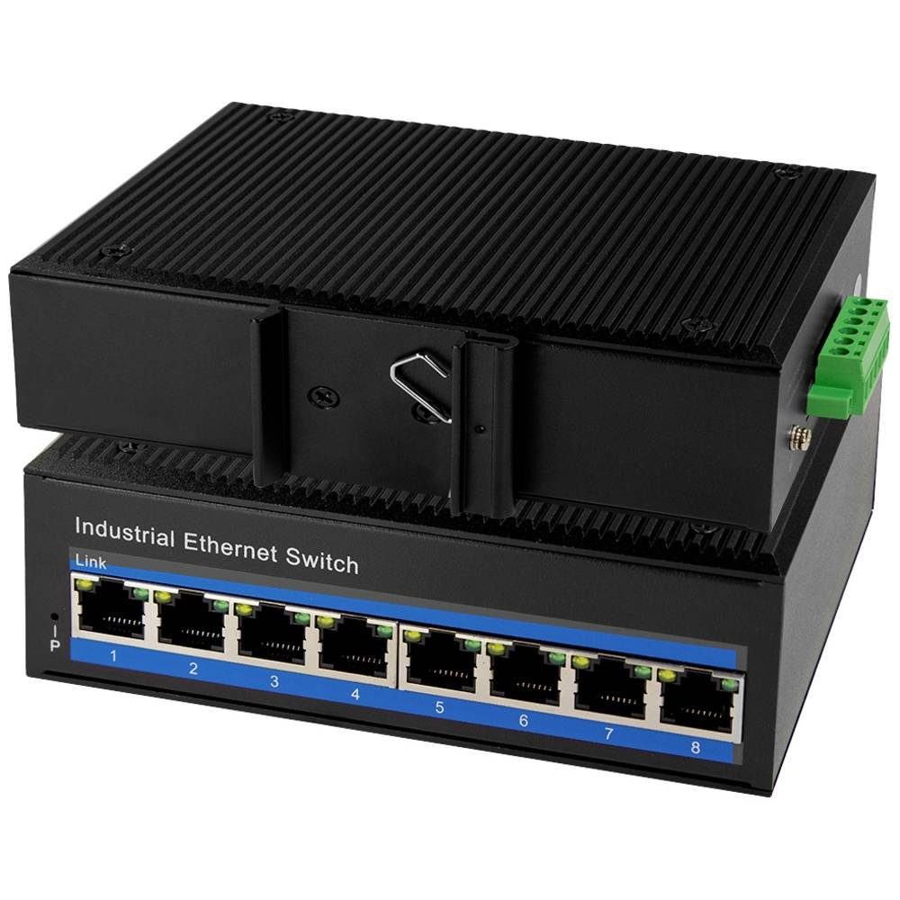 LogiLink Industrie Fast Ethernet PoE-Switch, Netzwerk-Switch 8-Port, (PoE-Funktion)