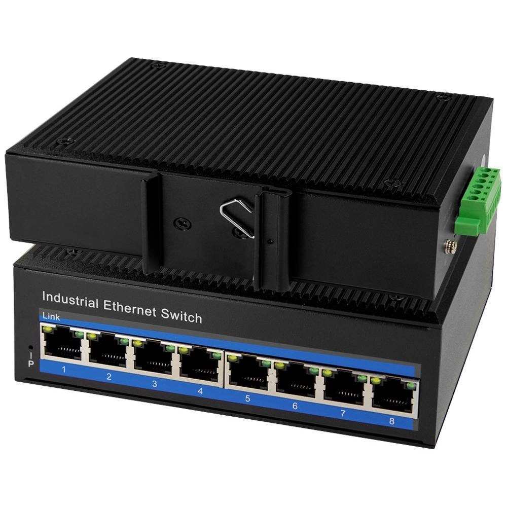 LogiLink Industrie Fast Ethernet PoE-Switch, 8-Port, Netzwerk-Switch