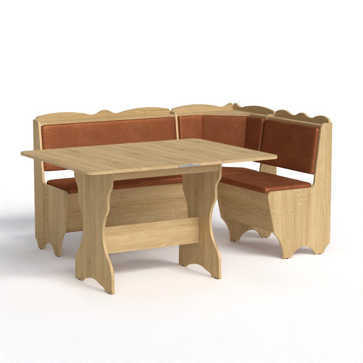 abgerundeten ausklappbar Eiche Tischplatte Rodnik mit platzsparend, sonoma Esstisch, Ecken drehbare
