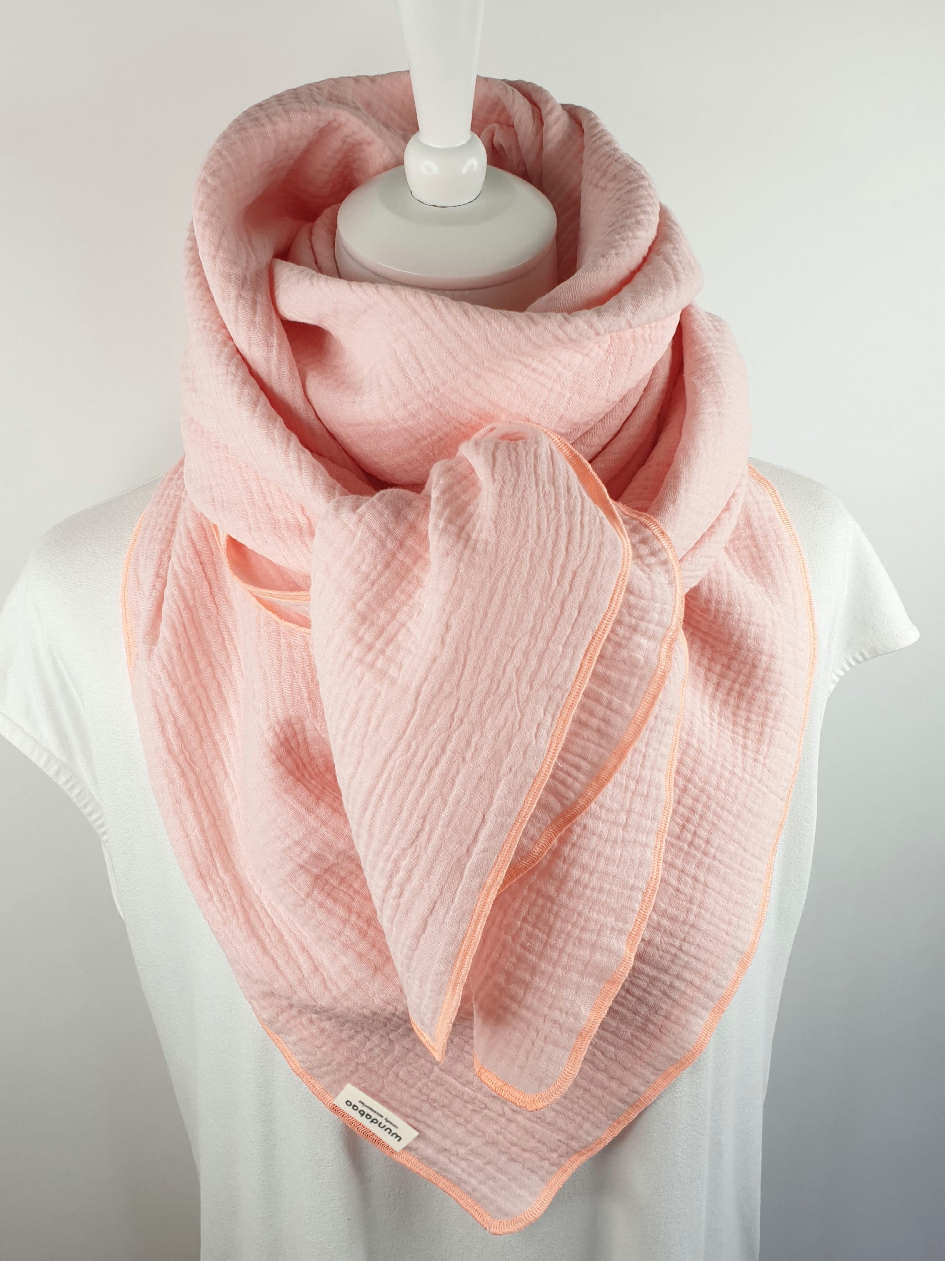 wundabaa Halstuch Musselintuch in Pastellfarben 130x130