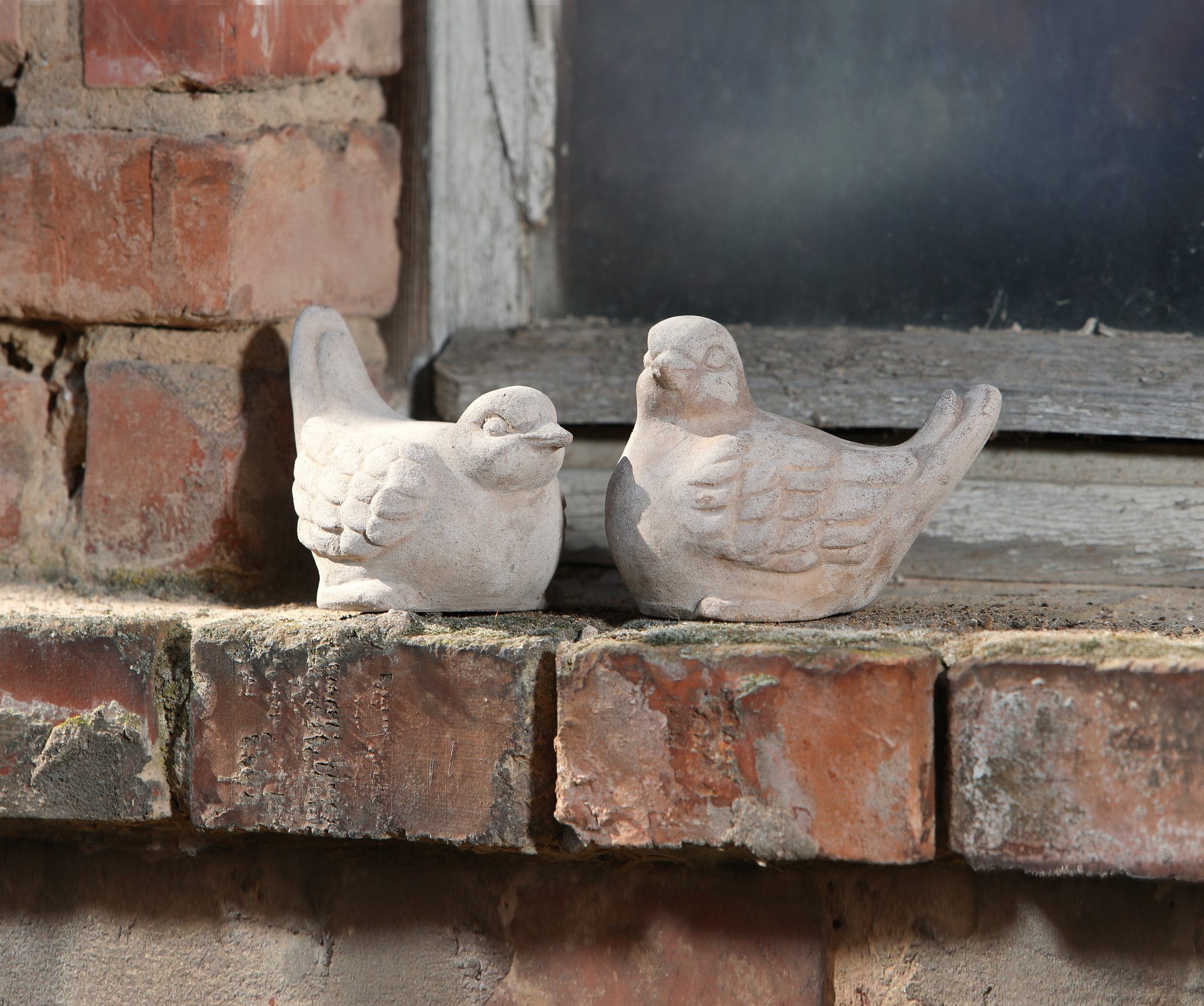 Frank Flechtwaren Tierfigur, Vogel Terracotta 2er Set