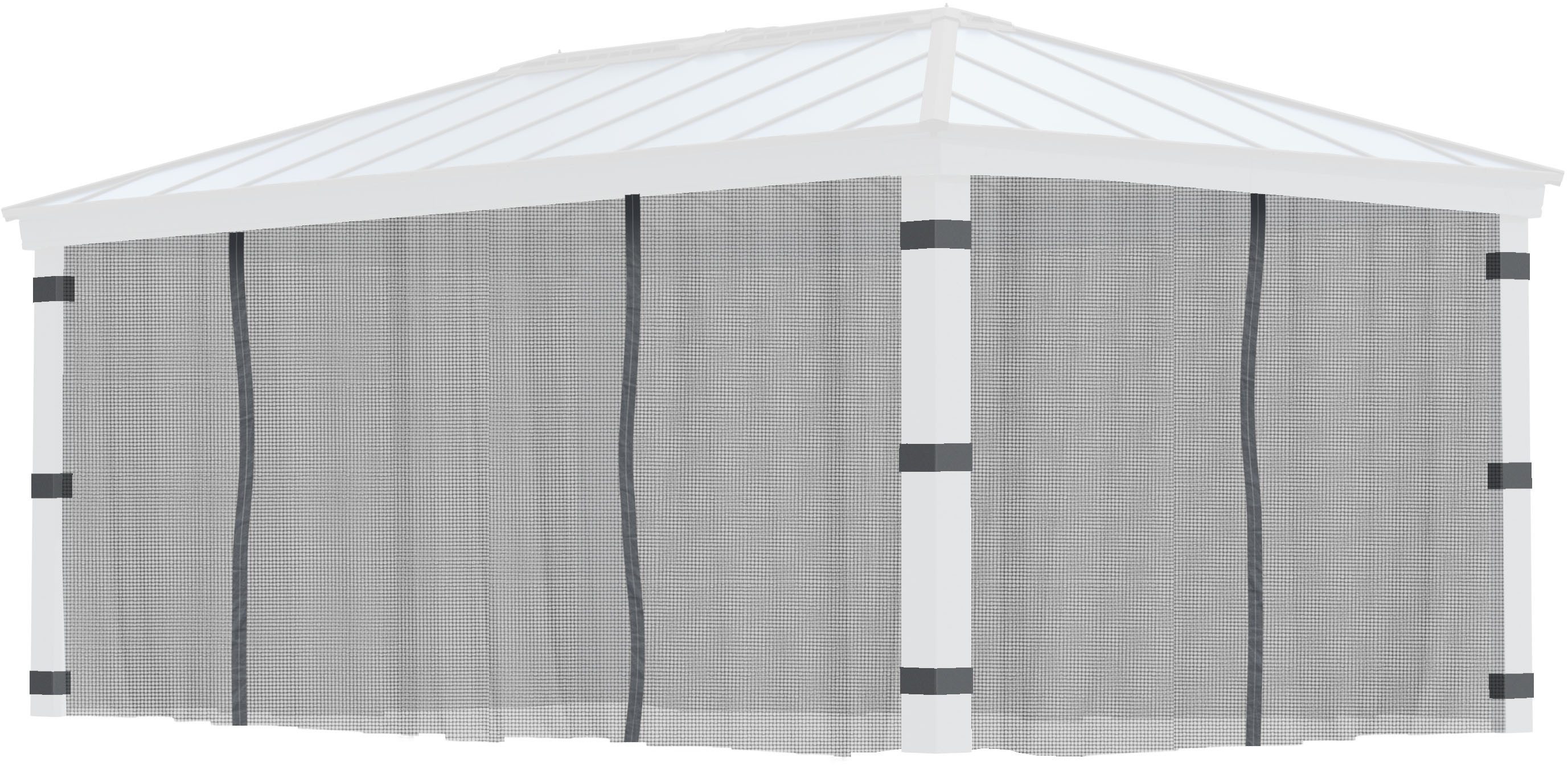 Palram - Canopia Pavillonseitenteil Dallas Garden Gazebo Netting Set, 507x212 cm, mit Reißverschluß und Clips