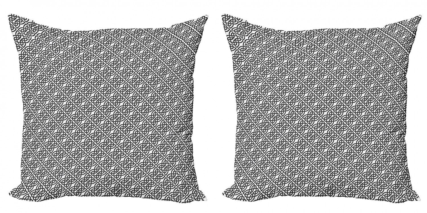 Kissenbezüge Modern Accent Doppelseitiger Digitaldruck, Abakuhaus (2 Stück), keltisch Trellis-Muster-Bild