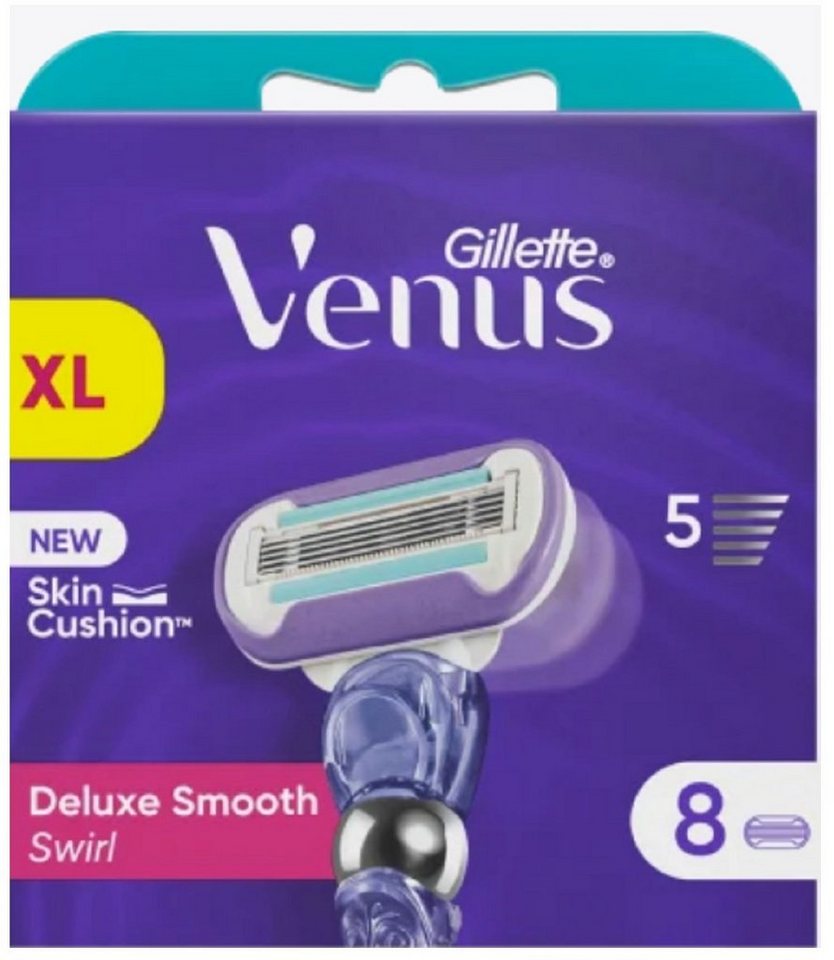 Gillette Venus Rasierklingen Deluxe Smooth Swirl Rasierklingen 8er Set  Ersatzklingen 5-fach, 8-tlg., Gillette Venus, Flexible Klingen Für  empfindliche Haut Rasur Rasierset Gleitstreifen