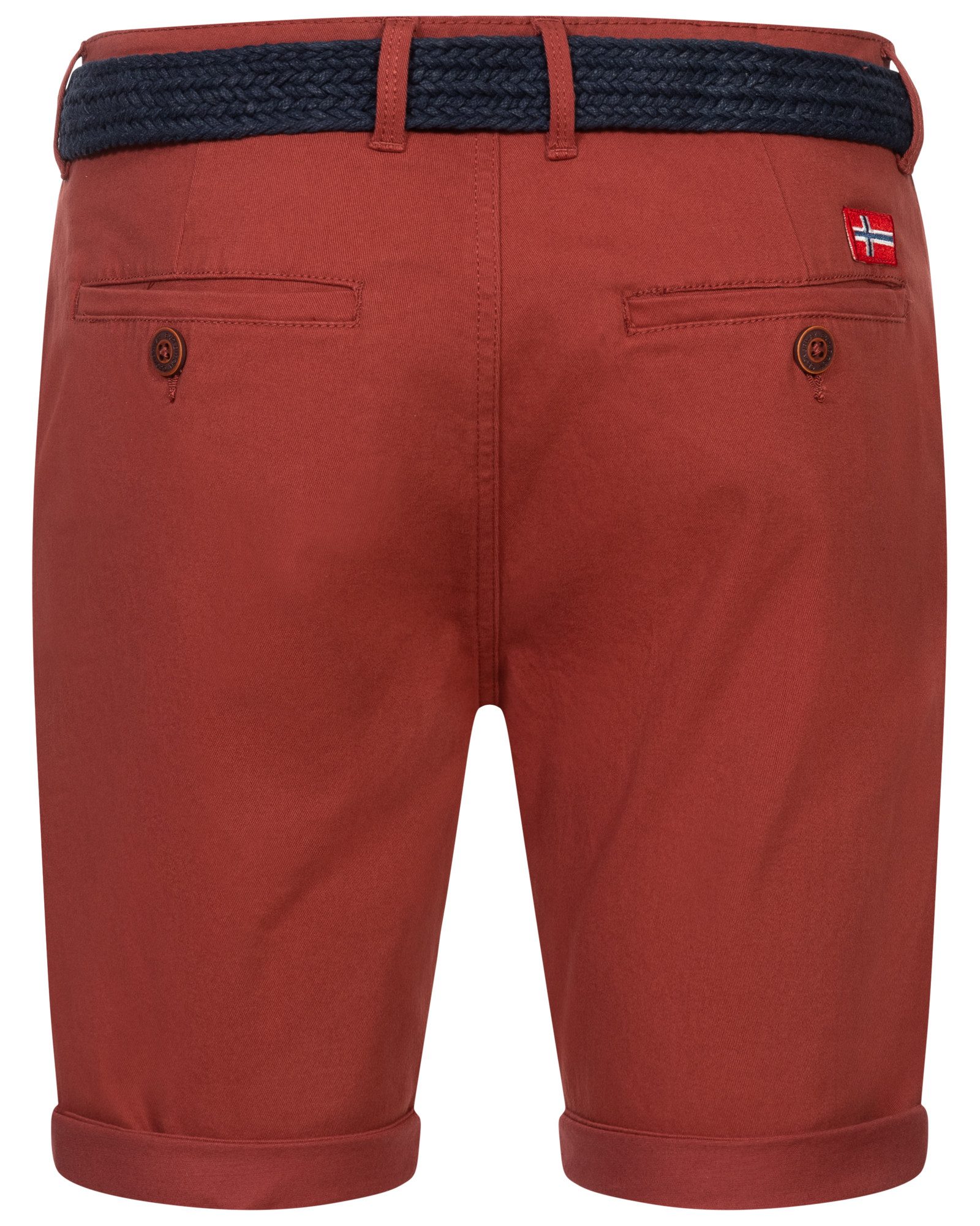 Geographical Norway Bermudas Chino Shorts kurze Hose Bermuda Knielang Stoff bequem mit Gürtel short – Bild 3 von 5