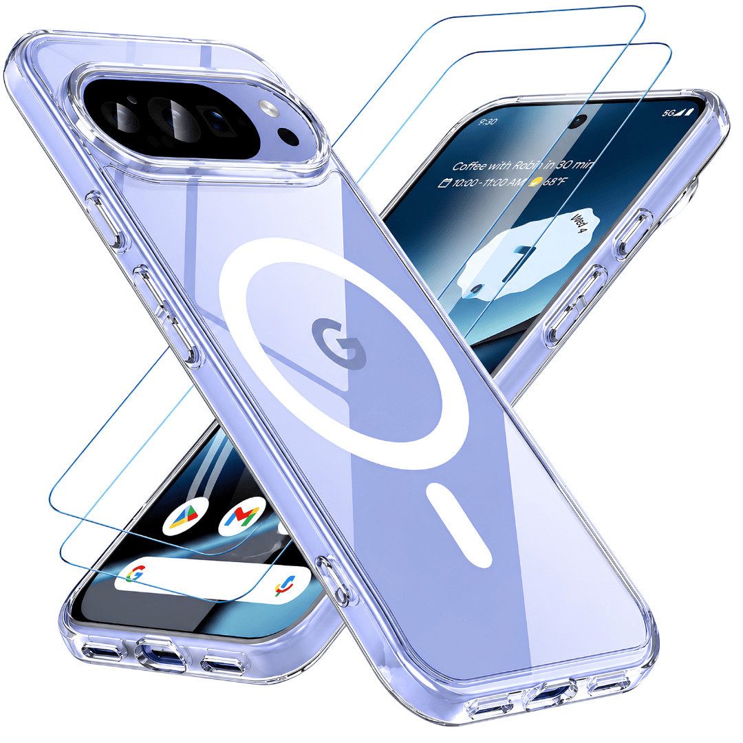 SmartUP Smartphone-Hülle + 2X Schutzglas für Google Pixel 10 MagSafe Panzerfolie Case Full 9H 6,3, MagSafe-Technologie, präzise Aussparungen