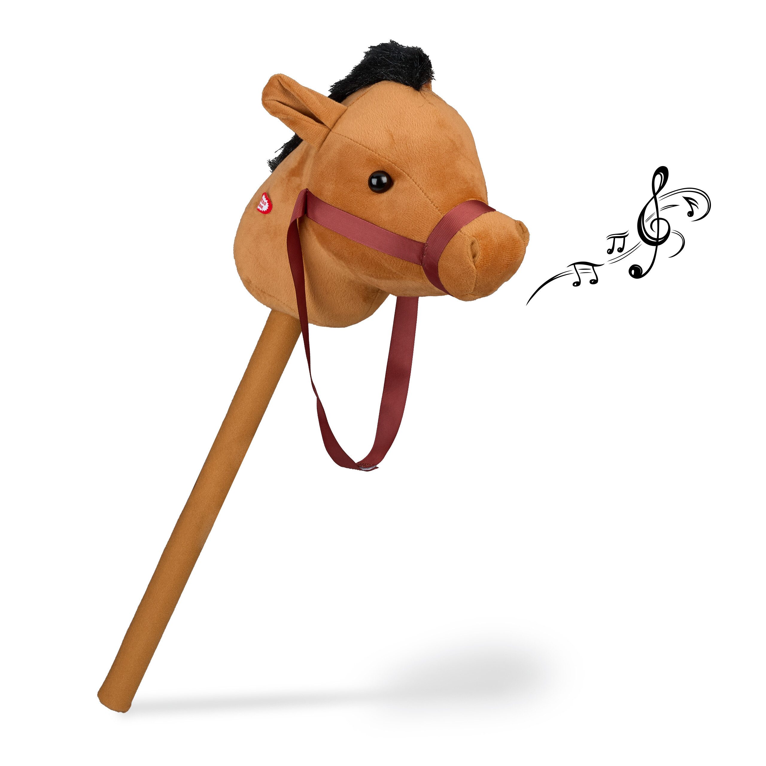 relaxdays Steckenpferd mit Sound, (1-tlg), hellbraun