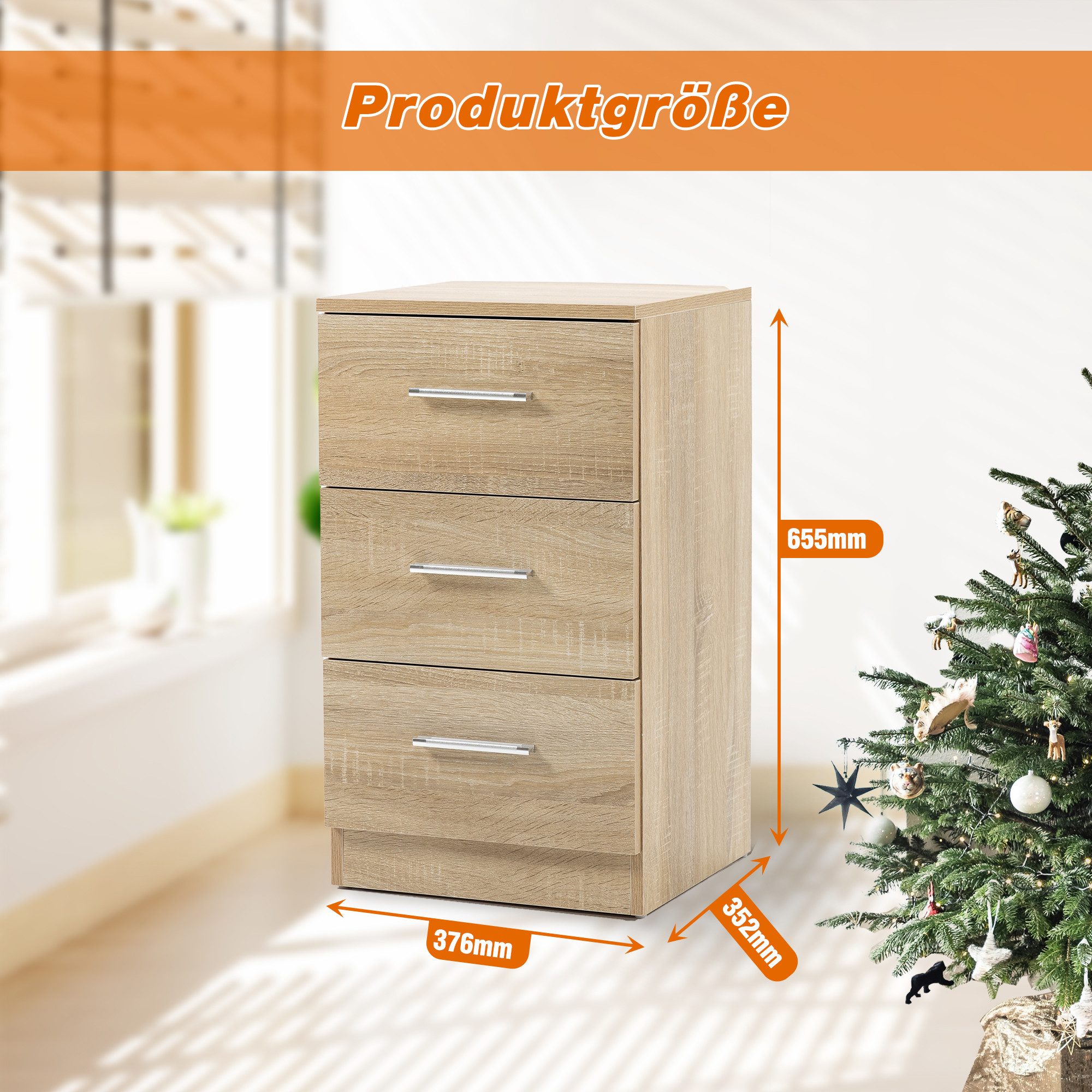 Thanaddo Nachttisch Nachttische, Nachtkommode mit Schubladen für Schlafzimm günstig online kaufen