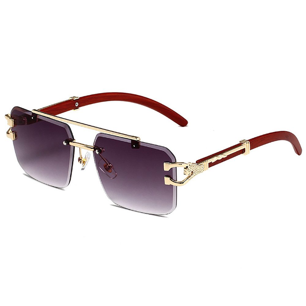 Mrichbez Sonnenbrille Vintage-Sonnenbrille, Cool Polarised, randlose Slice-Sonnenbrille (1-St) 1 Stück Packung, geeignet für Wandern, Autofahren, Angeln