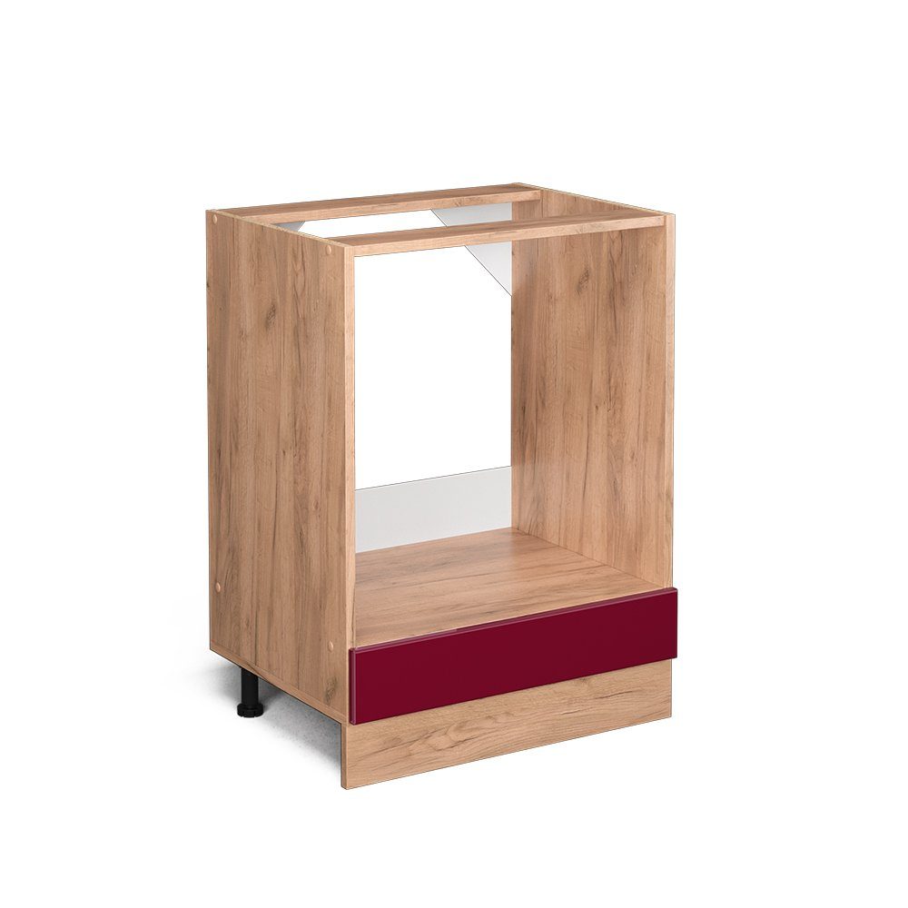 Vicco Herdumbauschrank R-Line, Bordeaux Hochglanz/Goldkraft Eiche, günstig online kaufen
