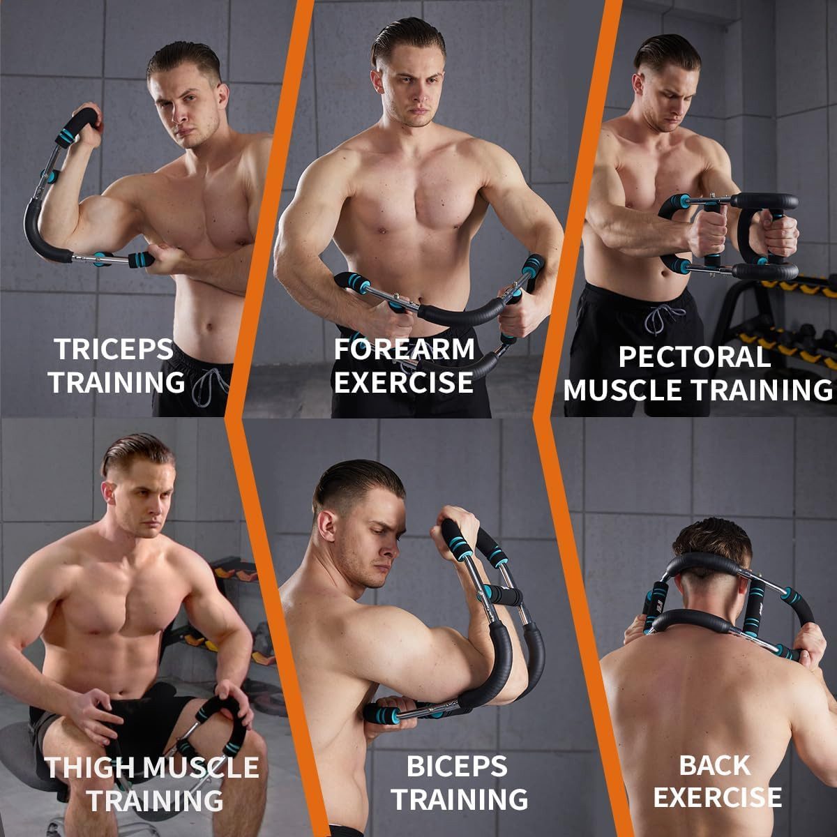 LIANNA Heimtrainer Armtrainer Federstange einstellbar, Brust Unterarm Training, mobil (Set, 1-tlg., 1× Armtrainer Federstange, zerlegbar, kompakt, sofort nutzbar), Einstellbar, starke Feder, rutschfest, Ganzkörpertraining, mobil