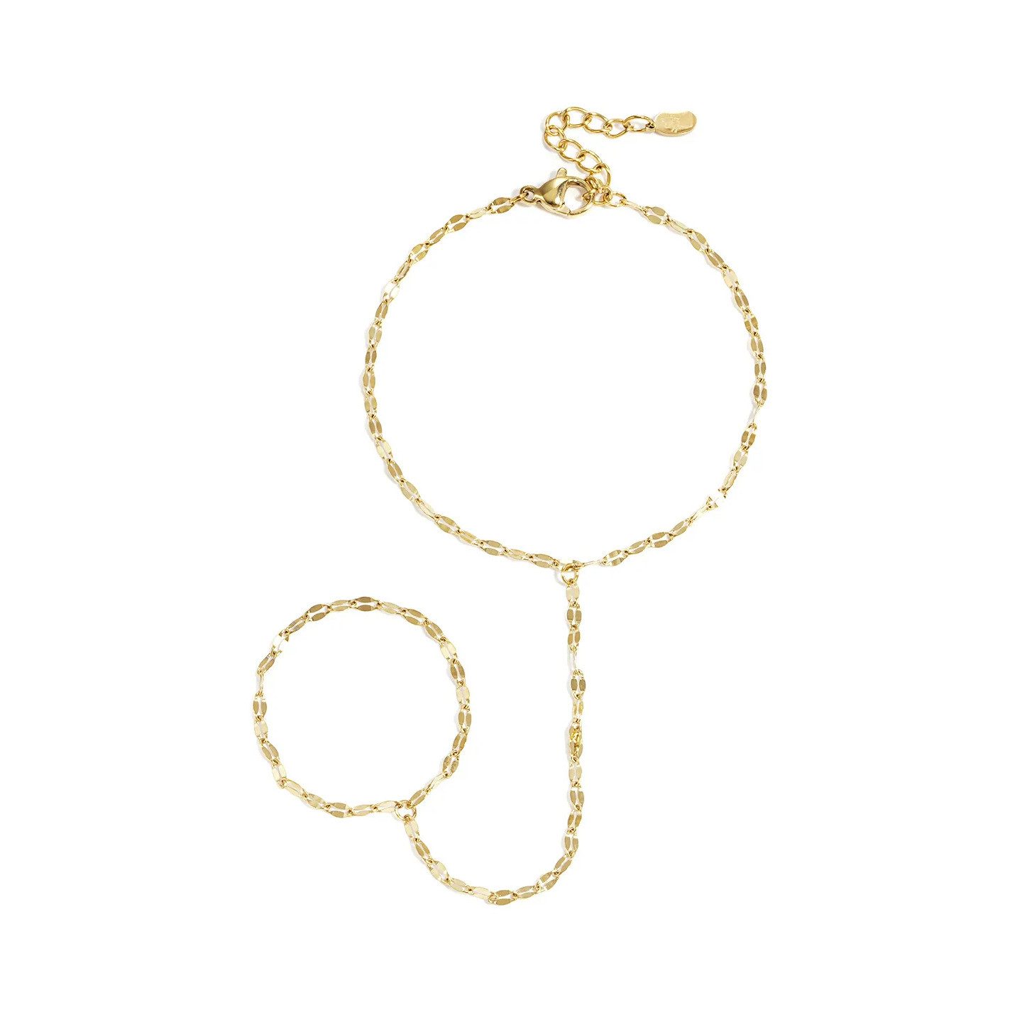 Adelia´s Armband Armband Armkette aus Edelstahl mit Gliederkette, 16 cm + 3 cm, Modisch mit Gliederkette bis zum Fingerring