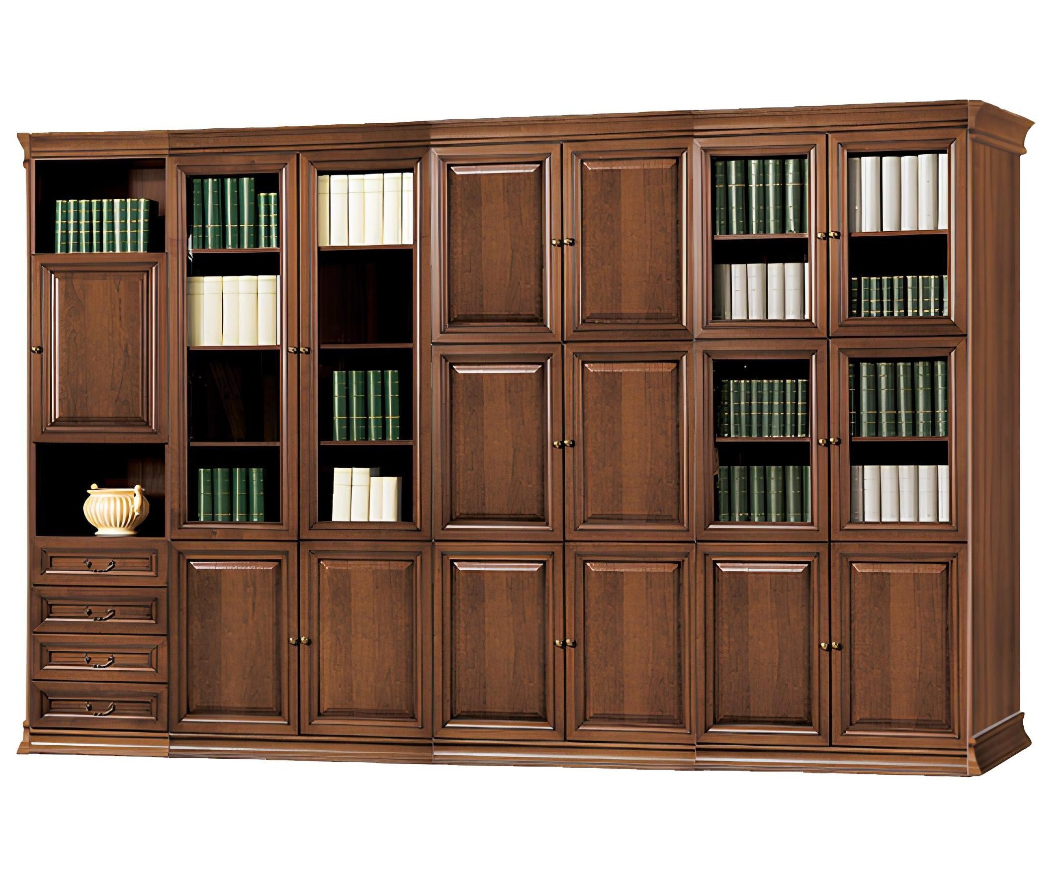 JVmoebel Aktenschrank Stilvoller Brauner Büroschrank Deluxe Massivholz Schränke (1-St., Büroschrank) Made in Europa