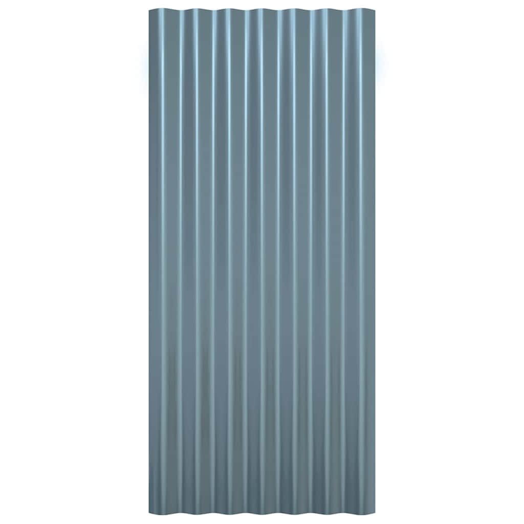 vidaXL Deckenplatten Dachpaneele 36 Stk. Verzinkter Stahl Grau 80x36 cm, (36-tlg)