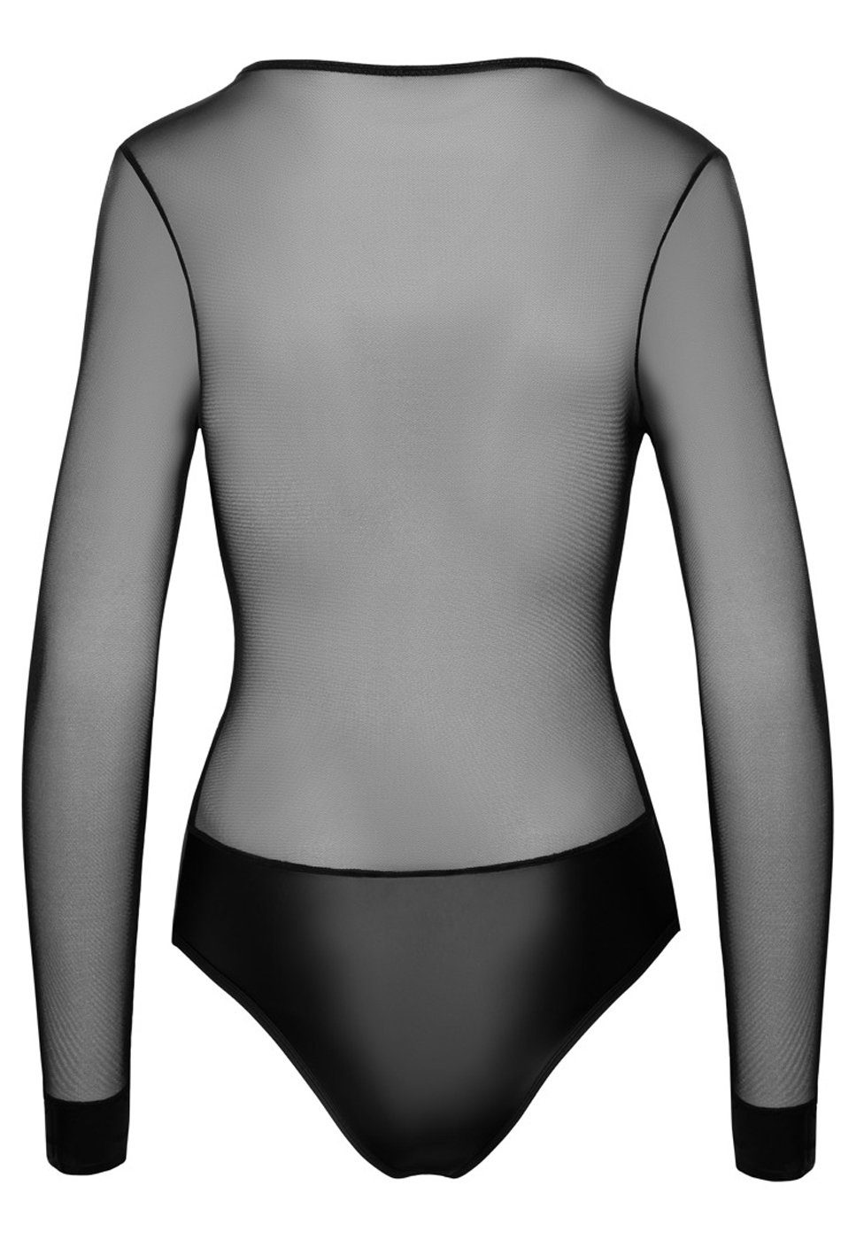 schwarz Transparenter Reißverschluss Collection mit - Cottelli Body Wetlook-Body