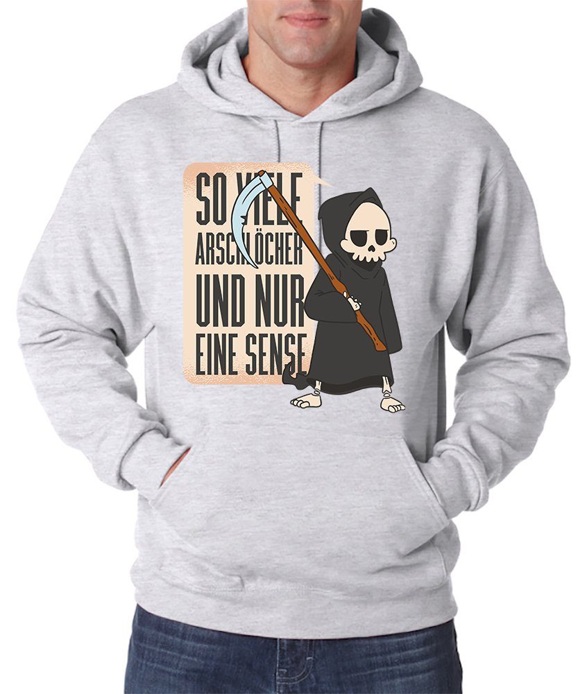 Youth Designz Kapuzenpullover eine Hoodie Nur Herren Sense Grau lustigem mit Pullover Frontprint