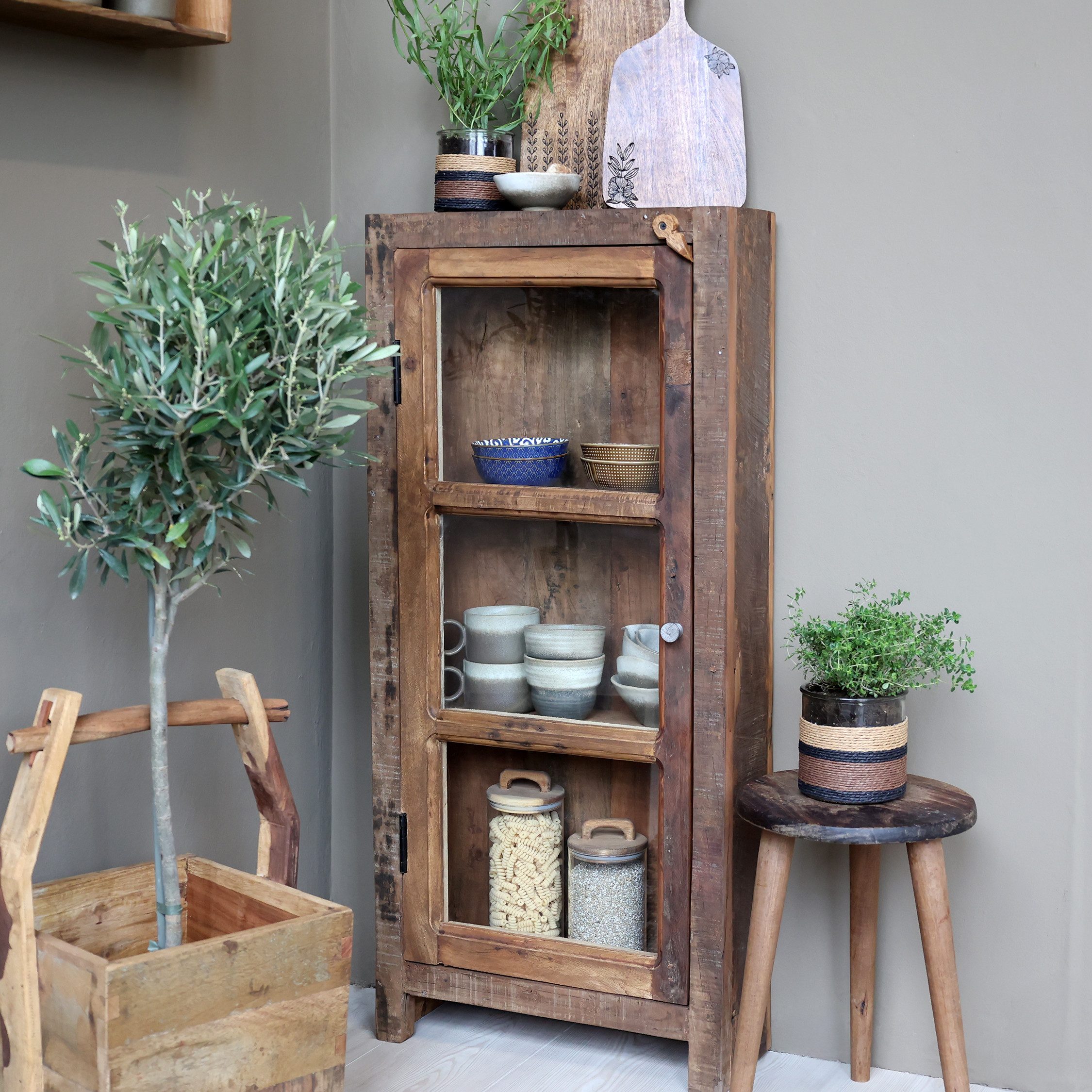 Chic Antique Standvitrine Chic Antique Grimaud Vitrinenschrank Holz m. Glas 40054700 H:105cm