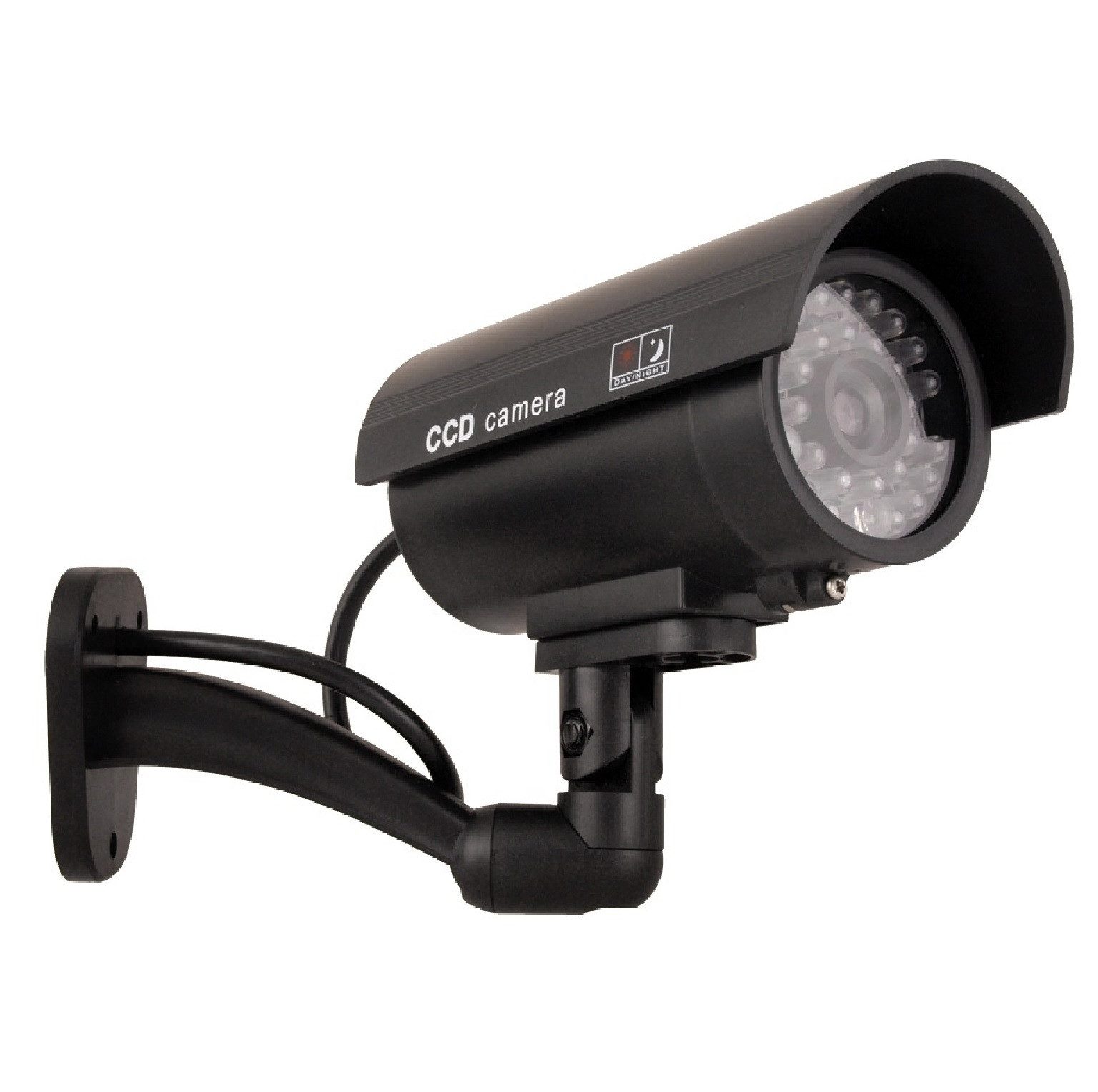 Maclean Überwachungskamera Attrappe IR9000 B (Außenbereich, Innenbereich, 1-tlg., Wandkamera-Attrappe Überwachung LED Kamera Alarm)