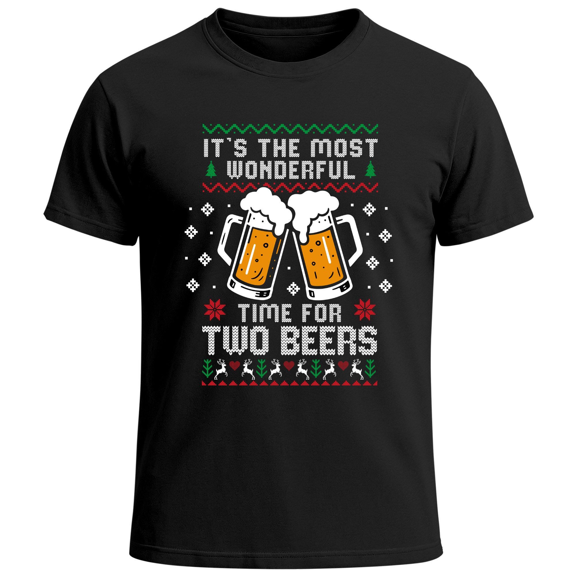 Print-Shirt Herren T-Shirt Weihnachten Time for Beer Wortspiel Spruch lustig Bier