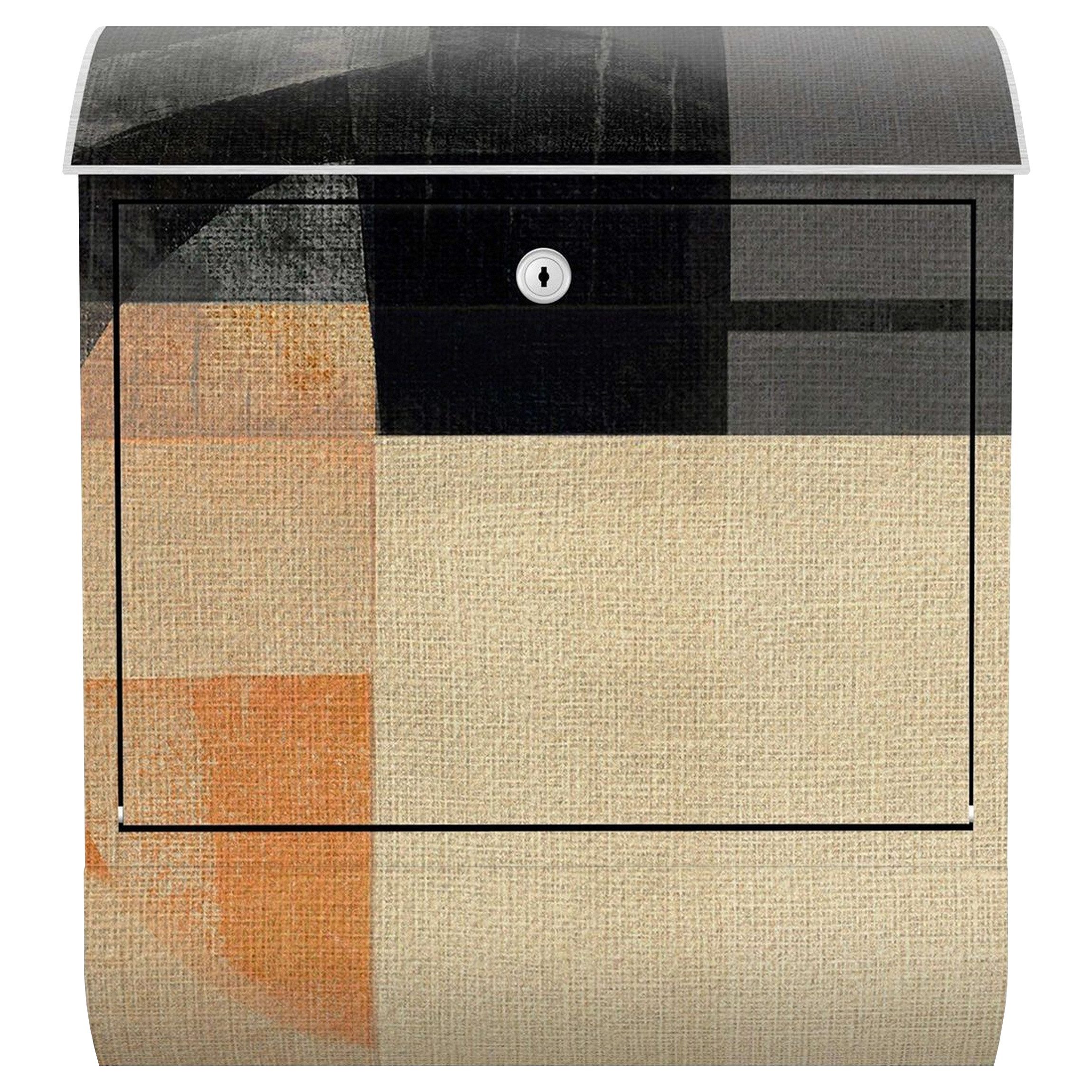 Bilderdepot24 Briefkasten Wandbriefkasten mit Zeitungsfach Motiv Transparente Geometrie (inkl. Zeitungsrolle und 3 Schlüssel), Motivdruck, wetterfest, UV-beständig, abschließbar, 46x39x13 cm