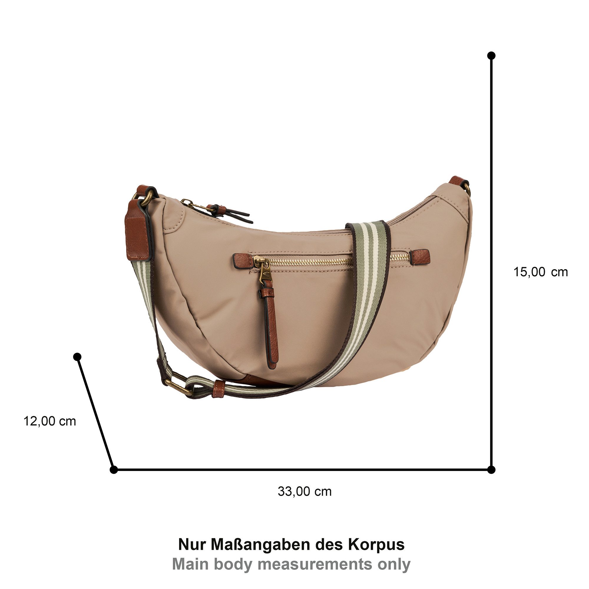 camel active Handtasche Bari, aus hochwertigem matten Nylon mit gestreiftem Gewebeband