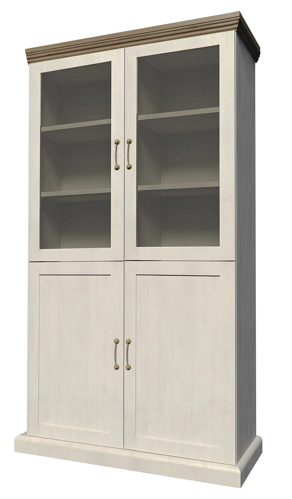 Xlmoebel Vitrine Glasvitrine im Landhausstil mit Kommode und viel Stauraum (1-St., Vitrine) Hergestellt in Europa