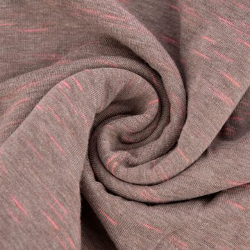 Rico Design Stoff Rico Design Jersey Stoffabschnitt meliert taupe pink 80x100cm