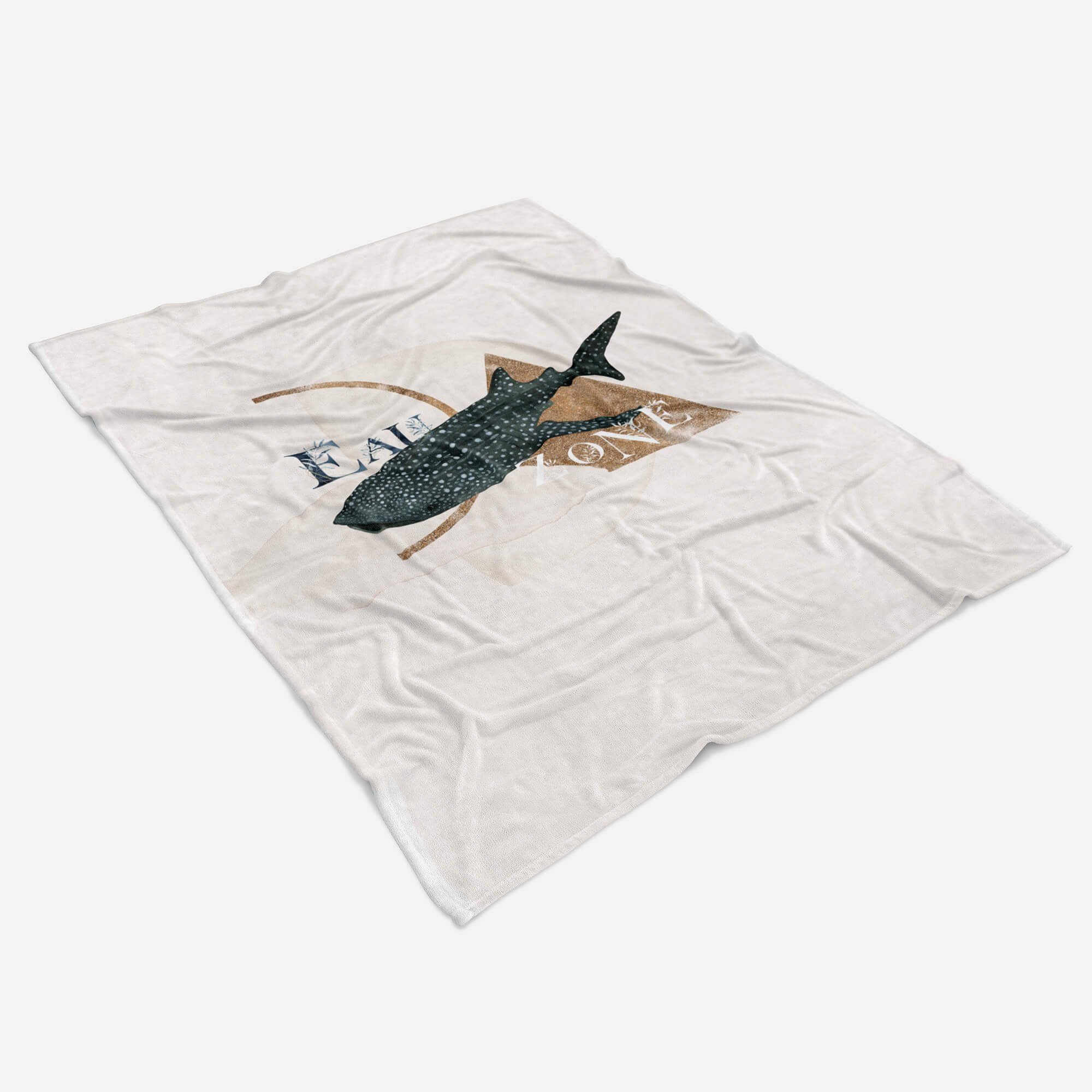 Sinus Art Handtuch Handtuch Kunstvoll Ozean Motiv, Baumwolle-Polyester-Mix Walhai (1-St), Handtücher Strandhandtuch Kuscheldecke Saunatuch