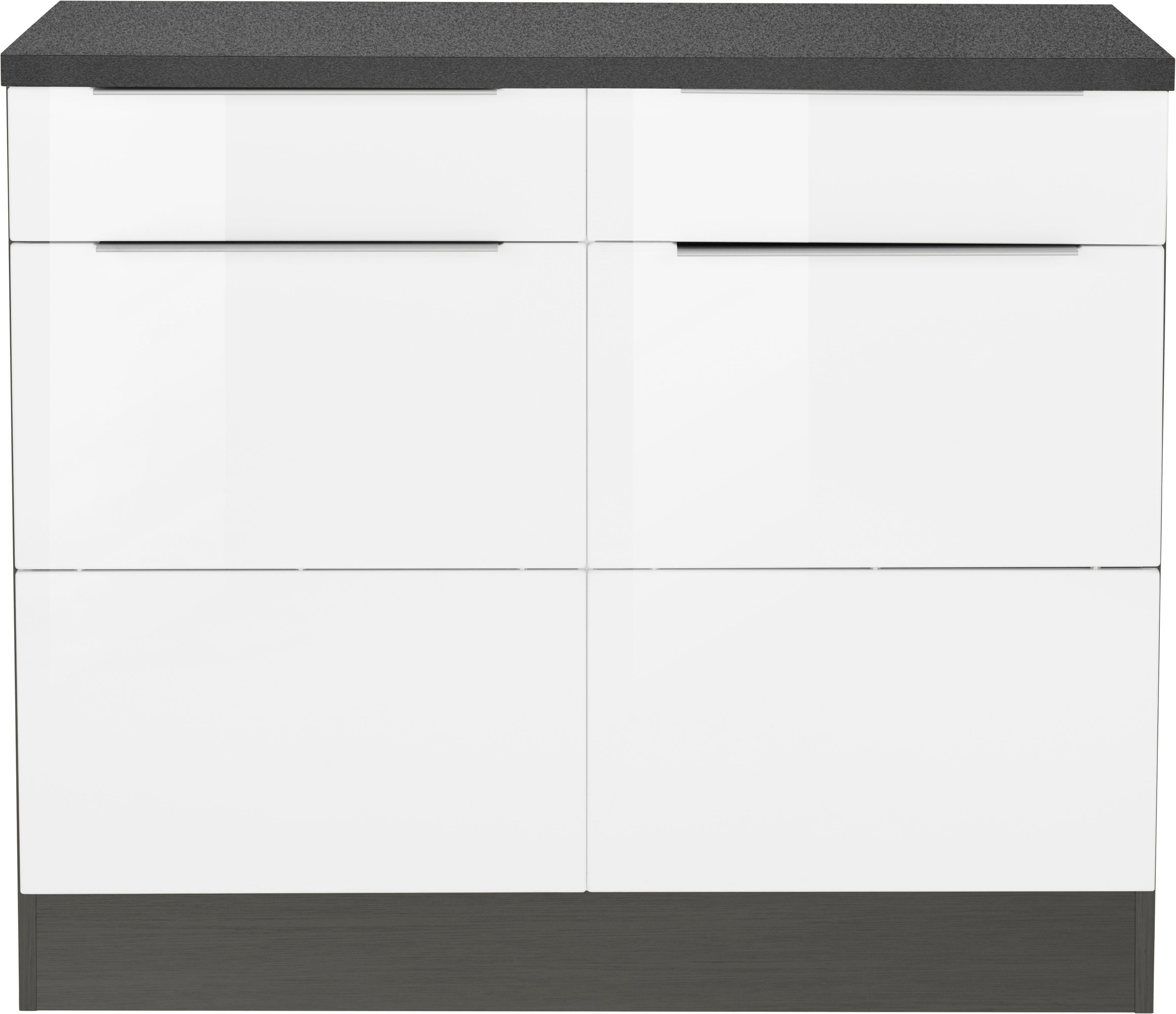KOCHSTATION Unterschrank "KS-Brindisi", 100 cm breit, viel Stauraum günstig online kaufen