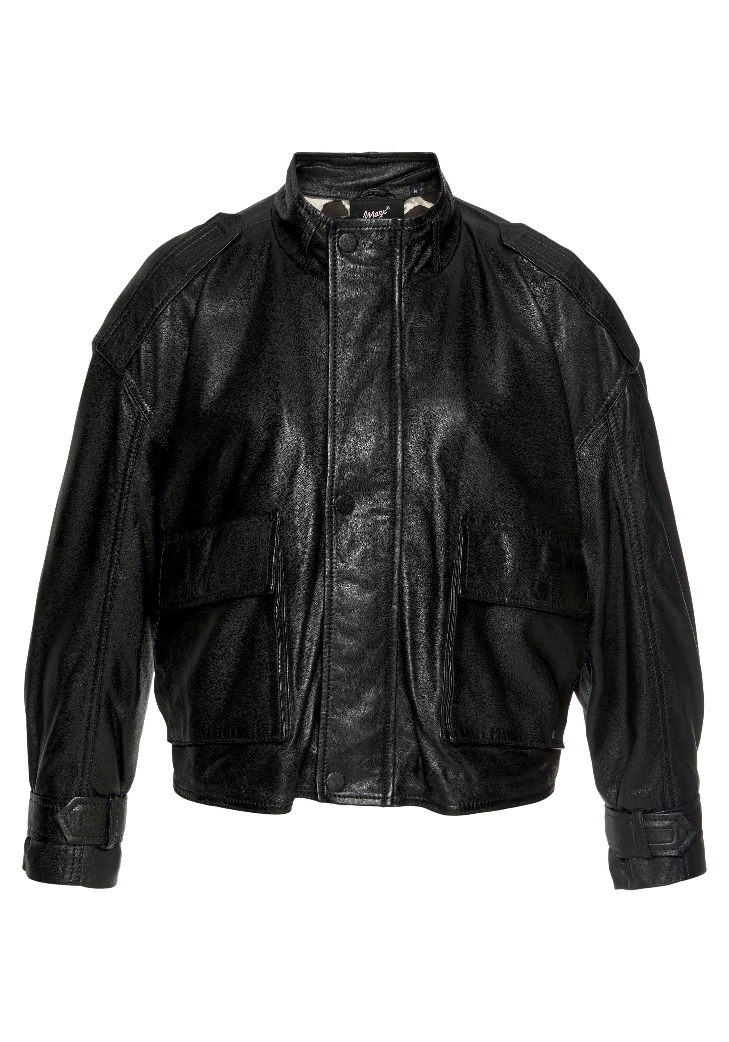 Lederjacke black Maze