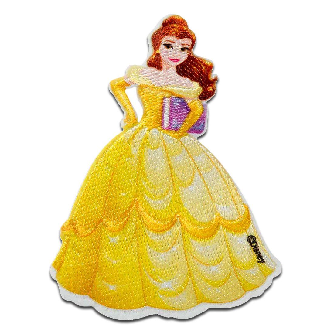 Disney Aufnäher Bügelbild, Aufbügler, Applikationen, Patches, Flicken, zum aufbügeln, Polyester, Die Schöne und das Biest Belle Prinzessin - Größe: 7,5 x 5,7 cm