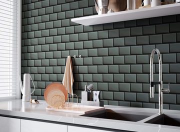 Newroom Vliestapete, Grau Tapete Retro Fliesen - Fliesentapete Schwarz Modern Glatte Struktur für Bad Küche Flur