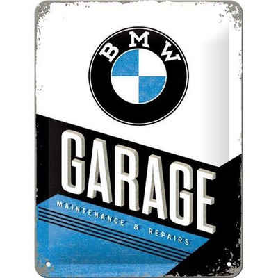 BMW Warnschild BMW Garage Retro Garagen Blechschild Metallschild 15x20cm Werkstatt, (1 St)