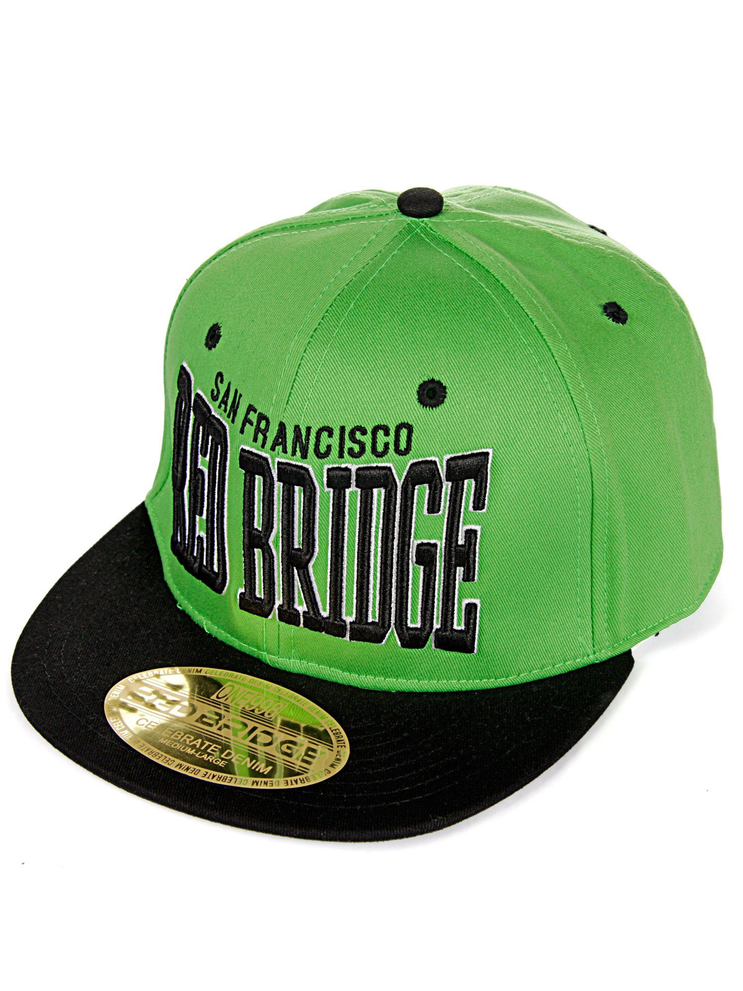 RedBridge Schirm Baseball Durham grün-schwarz Cap kontrastfarbigem mit