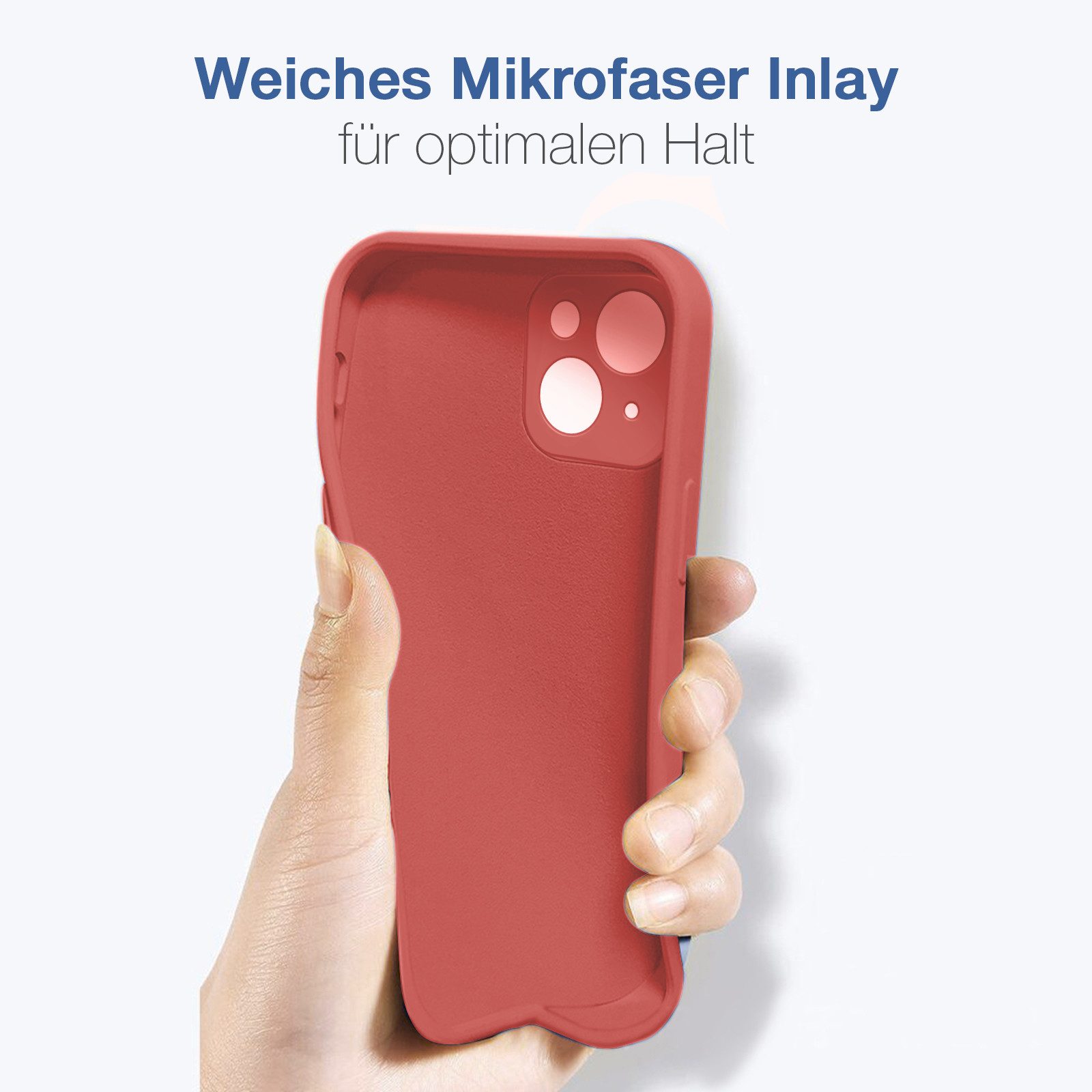 Tec-Expert Handyhülle SoftGrip Cover Hülle für Apple iPhone 13, Handy Case Bumper integrierter Kameraschutz flexibel