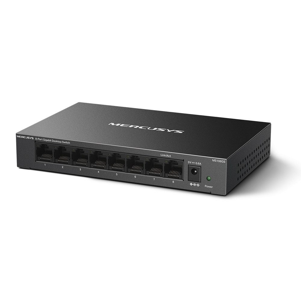 tp-link Mercusys MS108GS 8-Port Gigabit Desktop Switch Netzwerk-Switch (Plug-and-Play)
